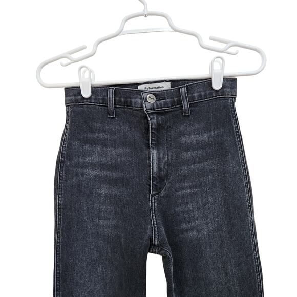 Reformation May High & Skinny Jeans Stretch Mineral Black Wash Denim Size 26 - Picture 7 of 10